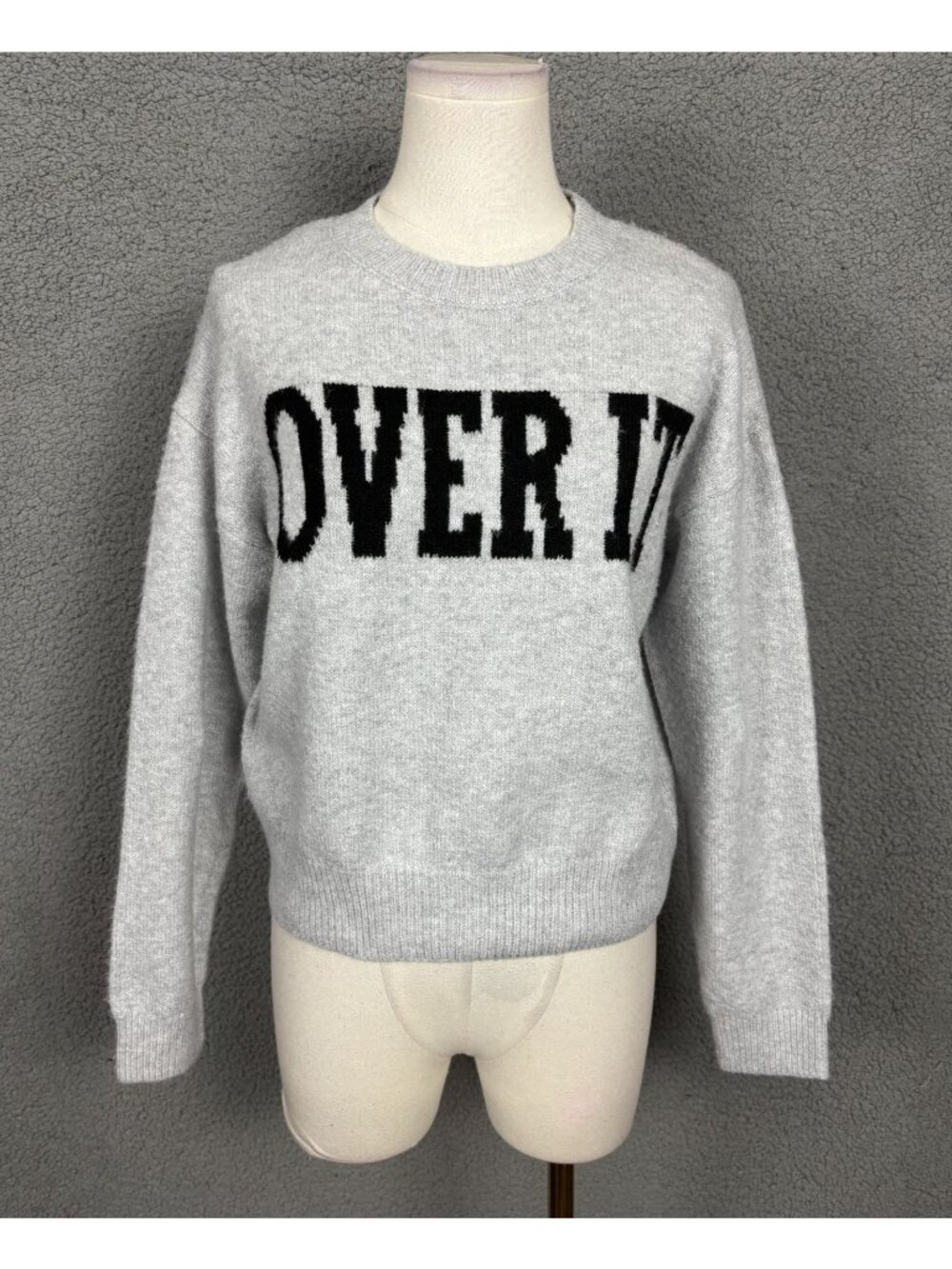 Hooked up  Juniors' "It Girl" Crewneck Sweater - Over It - Gray Size XS NWT's.